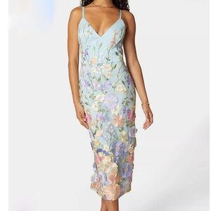 Bebe Floral Embroidered Midi Dress